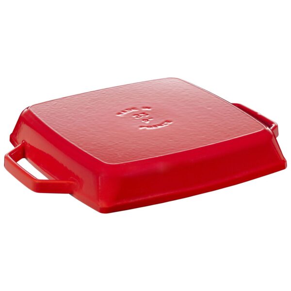Chảo gang nướng vuông Staub Cherry 28×28 cm